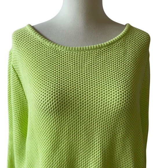 PER SE SWEATER L OPEN KNIT BACK ZIP CASUAL CHIC SUMMERY BEACHY COASTAL GRANDMA - Picture 3 of 13